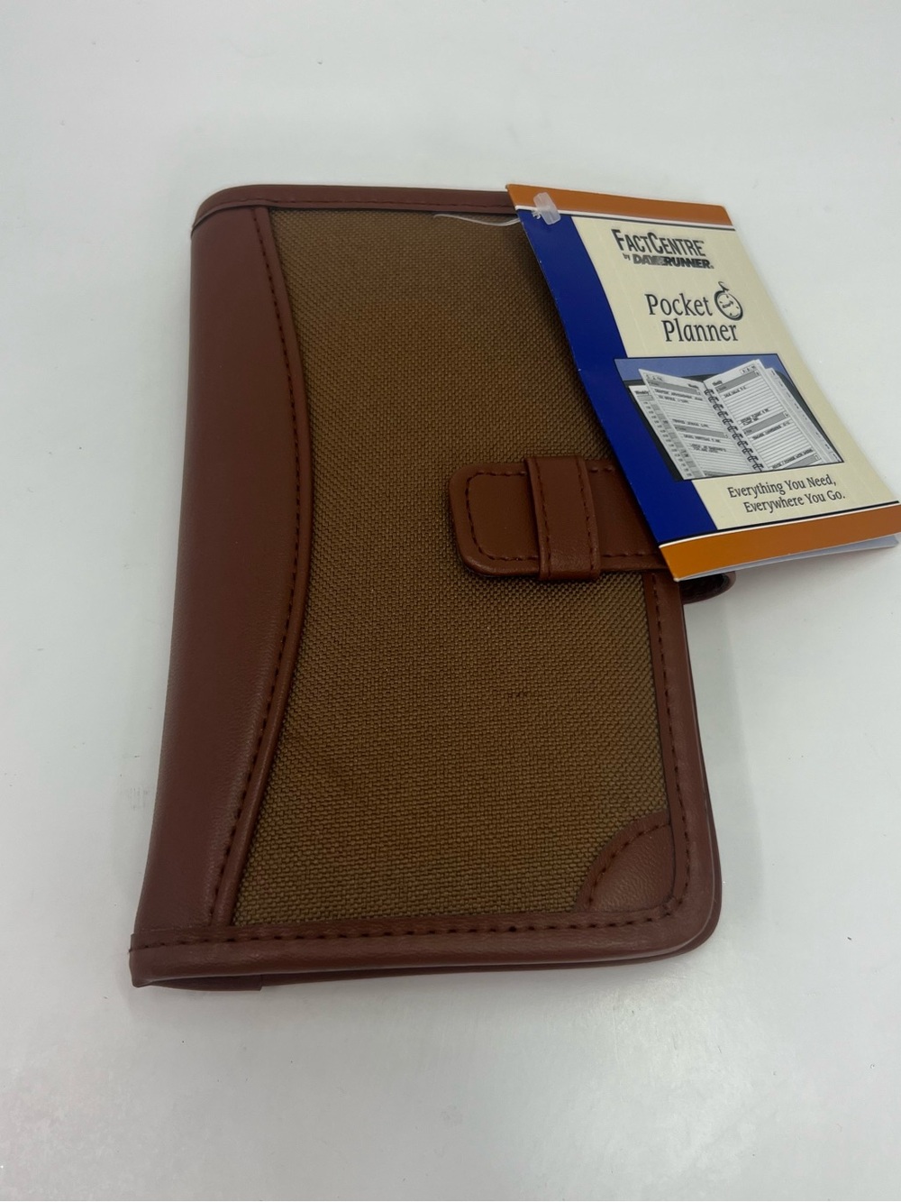 Vintage Day Runner FactCentre Pocket Planner Brown Organizer NOS w/ Tag 7x5